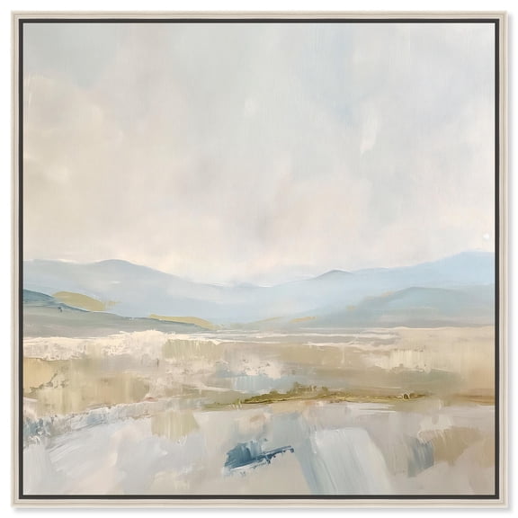 Whispering Valleys I Canvas Landscape Abstract by Art Remedy, Silver Frame, 30" x 30"
