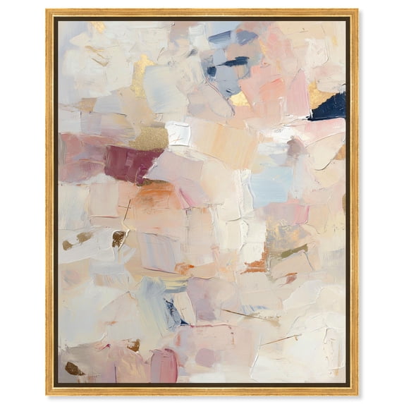Whispering Walls I Canvas Print Neutral Boho Art by Art Remedy, Gold Frame, 36 x 45
