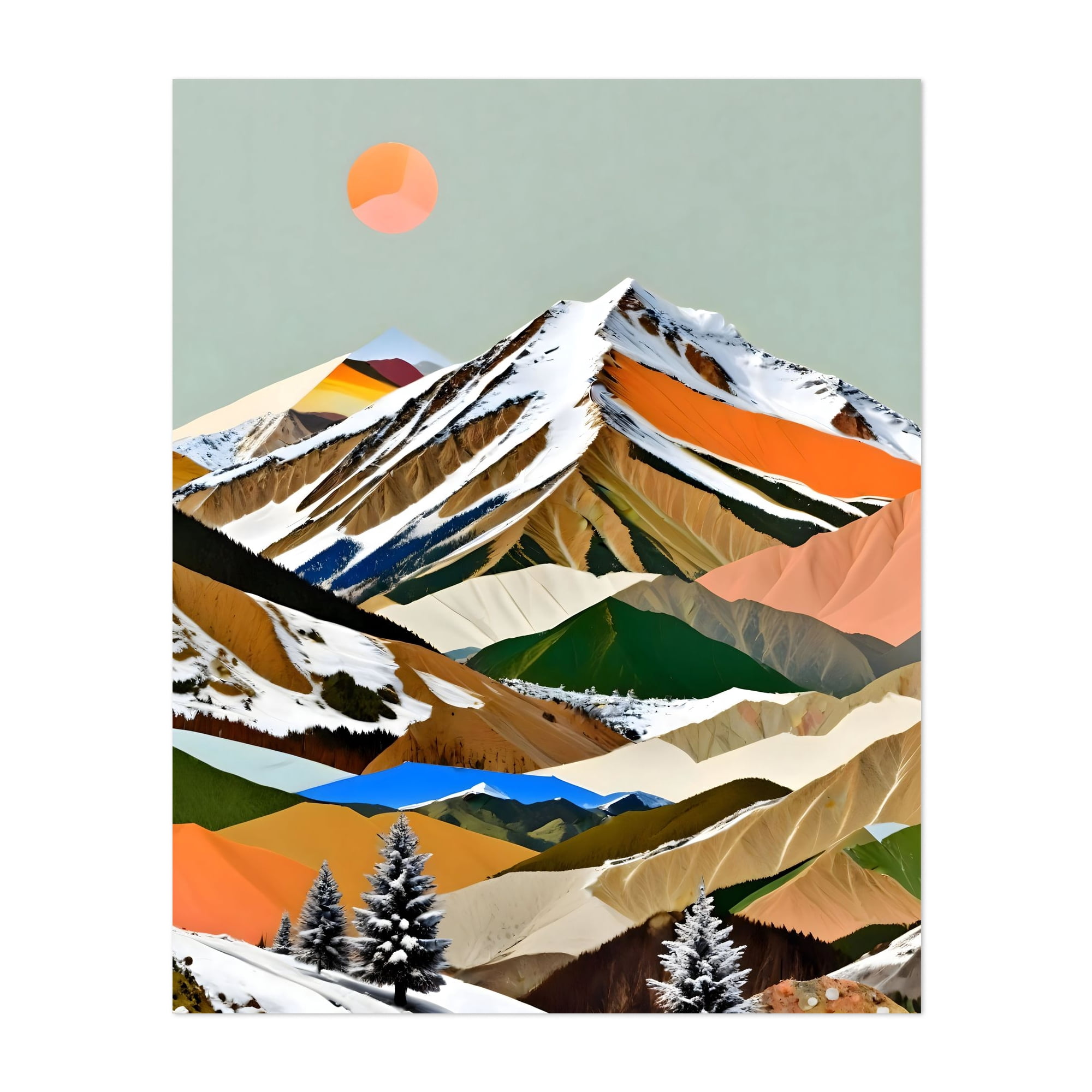 Abstract Summit Design Whispers Of The Summit - Illustration Mountain Surrealism Abstract ...