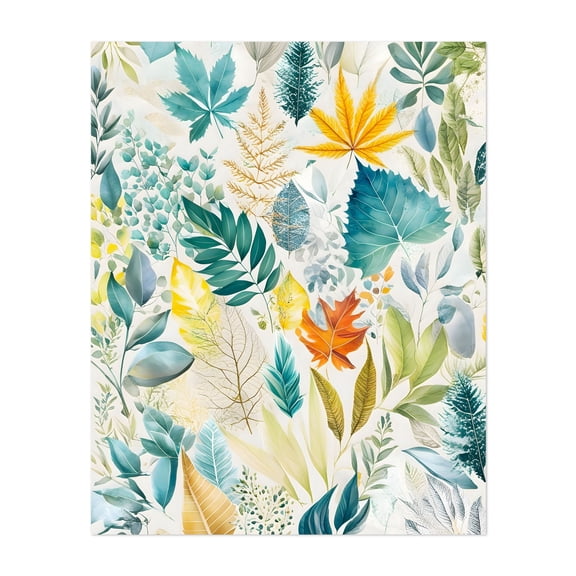 Whispers of the Forest - Illustration Botanical Floral Nature Pattern Watercolor Tropical Autumn Unframed Wall Art Print 6 x 8 inches