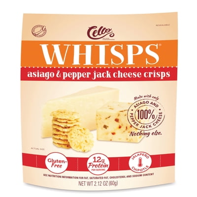 Whisps Asiago Pepper Jack Cheese Crisps, Keto Friendly Snacks, 2.12oz