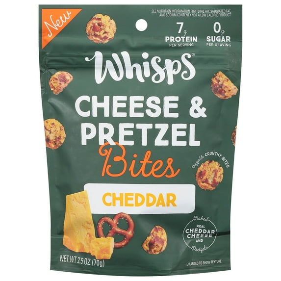 Whisps - Bites Cheddar Pretzel - Case of 6-2.5 OZ