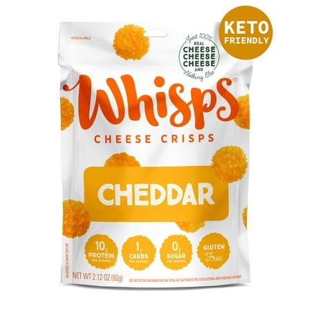 Whisps Cheddar Cheese Crisps, Keto Friendly Snacks, 2.12oz