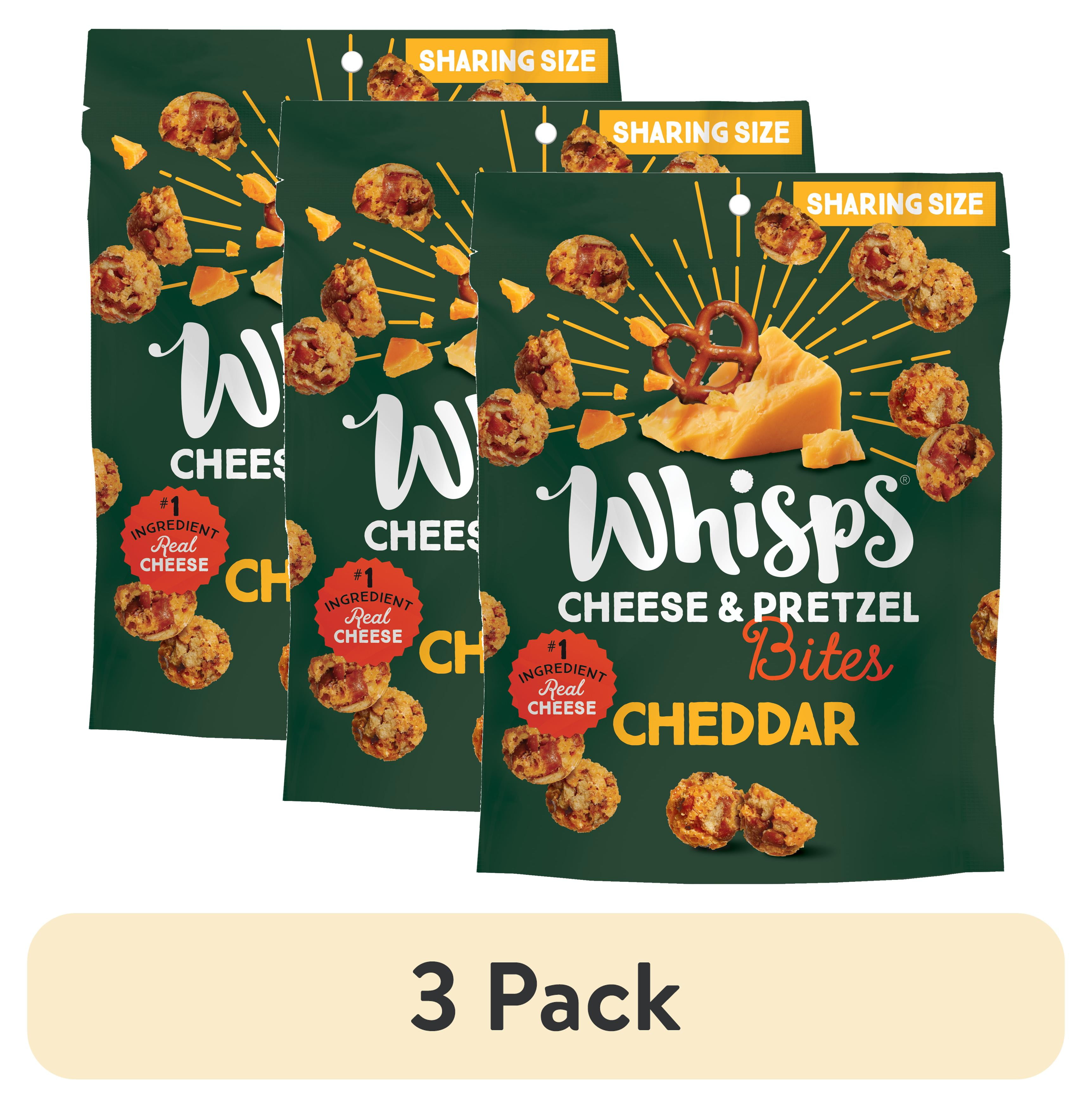 (3 pack) Whisps Cheddar Cheese & Pretzel Bites, Protein from 100