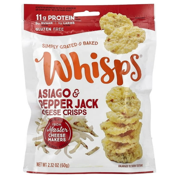 Whisps, Cheese Crisps, Asiago & Pepper Jack , 2.12 oz