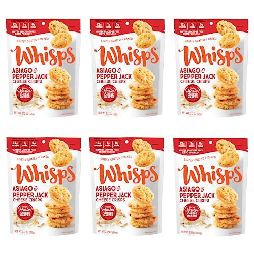 Whisps Cheese Crisps Asiago & Pepper Jack Protein Chips Healthy