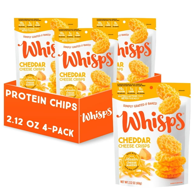 Whisps Cheese Crisps Cheddar STF9 Cheese Protein Chips Healthy Snacks Protein Snacks