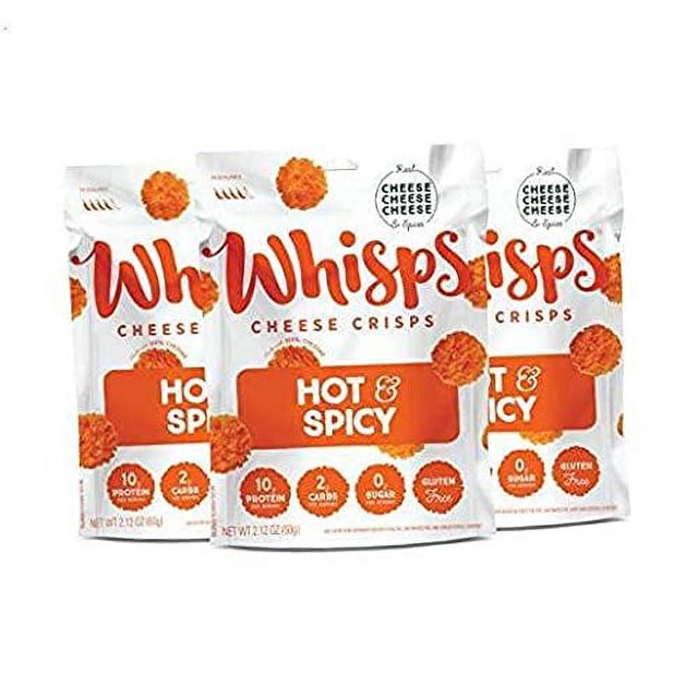 Whisps Cheese Crisps Hot DHF10 & Spicy Protein Chips Healthy Snacks