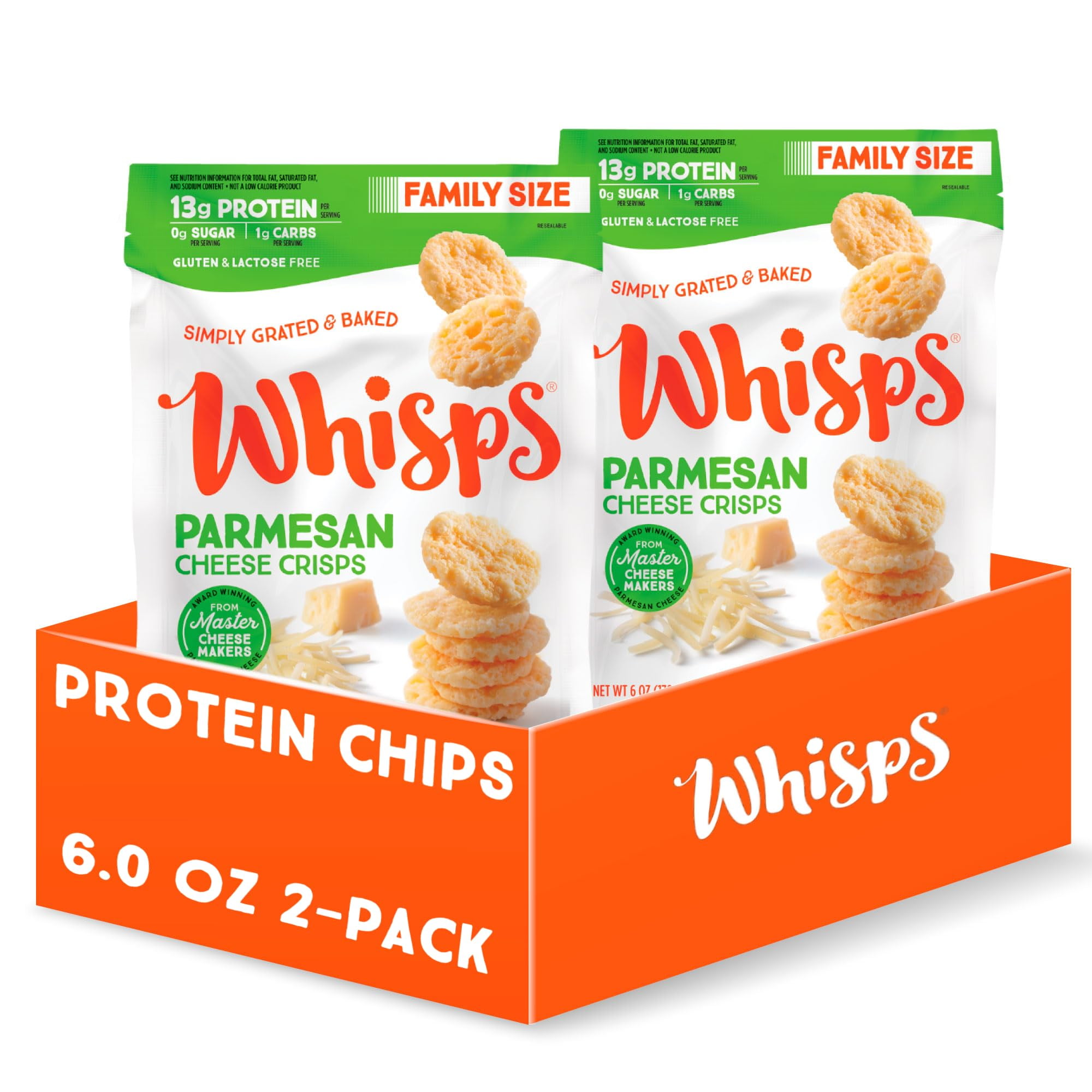 Whisps Cheese Crisps Parmesan YPF5 Cheese Protein Chips Healthy