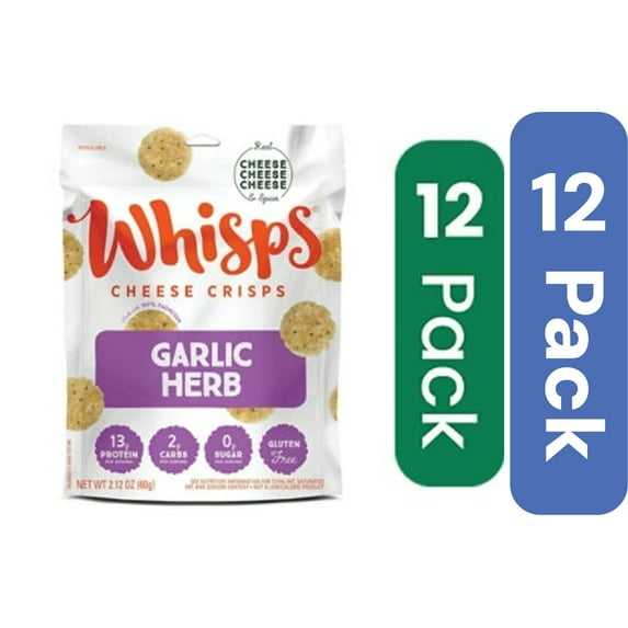 Whisps Garlic Herb Cheese Crisps 2.12 oz (Pack of 12)