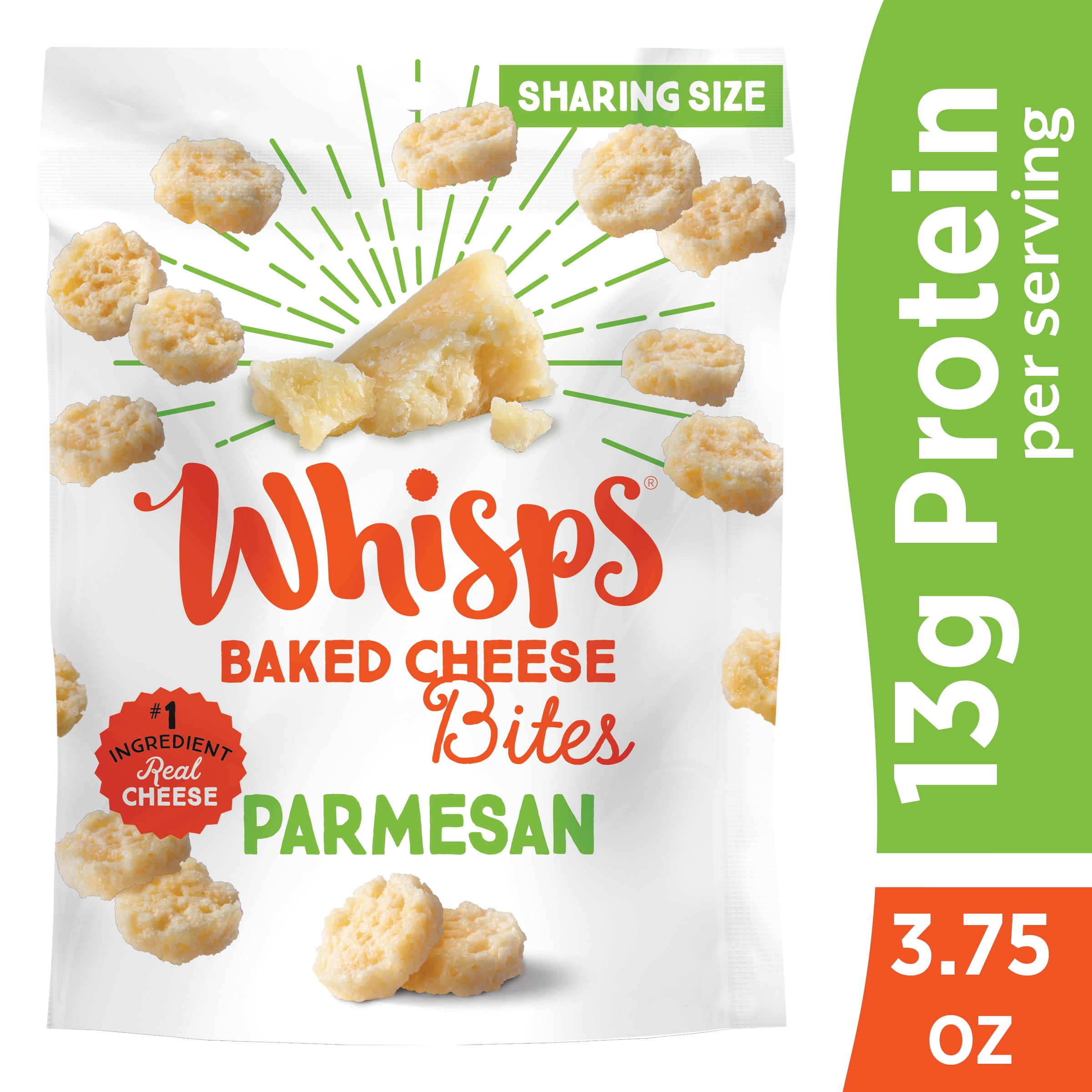Whisps Parmesan Baked Cheese Bites, Protein from 100 Cheese, Family