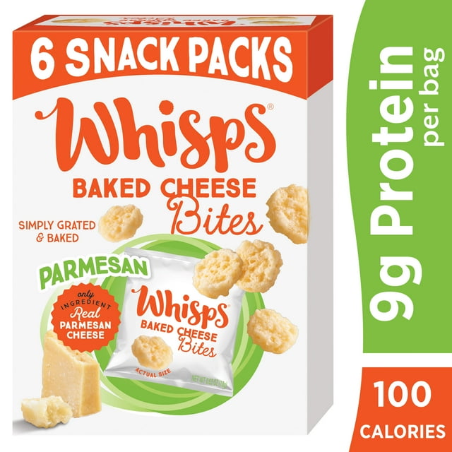 Whisps Parmesan Baked Cheese Bites, Protein from 100 Cheese Single