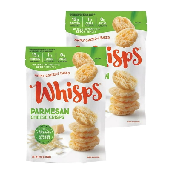 Whisps Parmesan Cheese Crisps 10.8 Oz Bags 2 Pack (21.6 Total Oz)