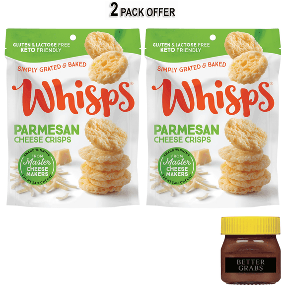 Whisps Parmesan Cheese Crisps, 100% Real Cheese Baked Snack, 1.95 OZ