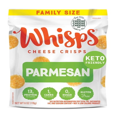 Whisps Parmesan Cheese Crisps, Keto Friendly Snacks, 9.5 Oz