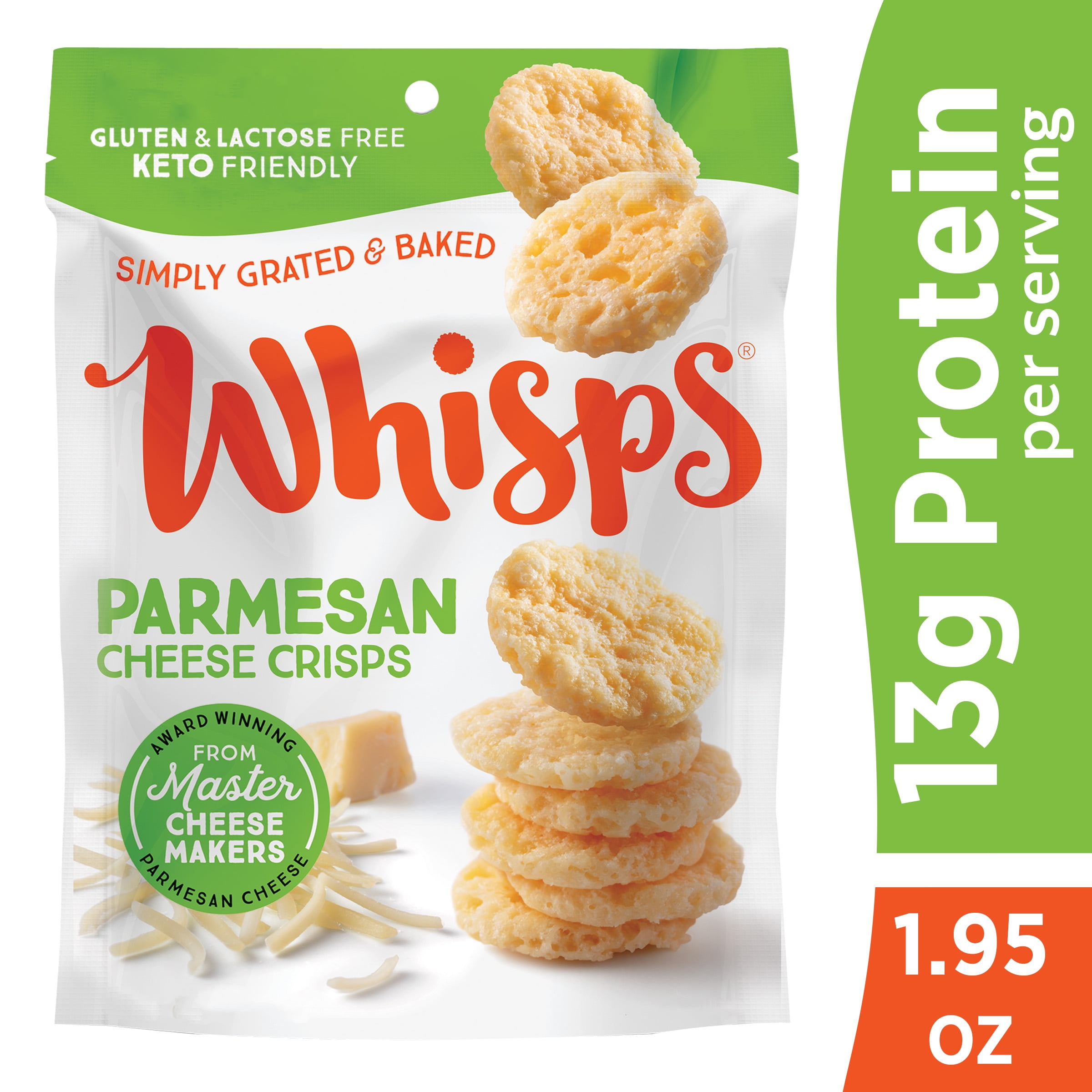 Whisps Parmesan Cheese Crisps, Protein from 100 Cheese, 1.95 oz