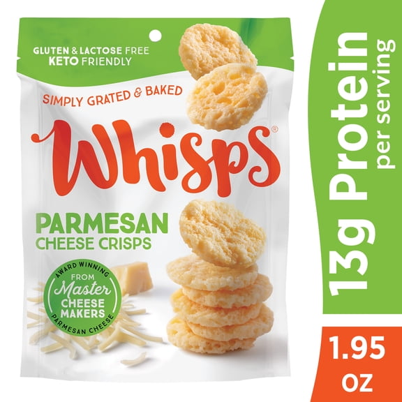 Whisps Parmesan Cheese Crisps, 100% Real Cheese Baked Snack, 1.95 oz