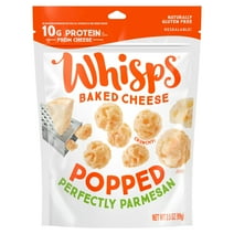 Whisps Popped, Perfectly Parmesan Cheese Snack, 10g Protein from Real Baked Cheese, 3.5 oz