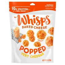 Whisps Popped, Very Cheddar Cheese Snack, 10g Protein from Real Baked Cheese, 3.5 oz