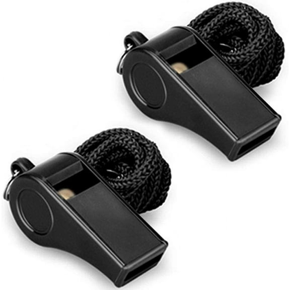 Whistle, 2 Packs Plastic Sports Whistles with Lanyard, Loud Crisp Sound Whistle Ideal for Coaches, Referees, and Officials