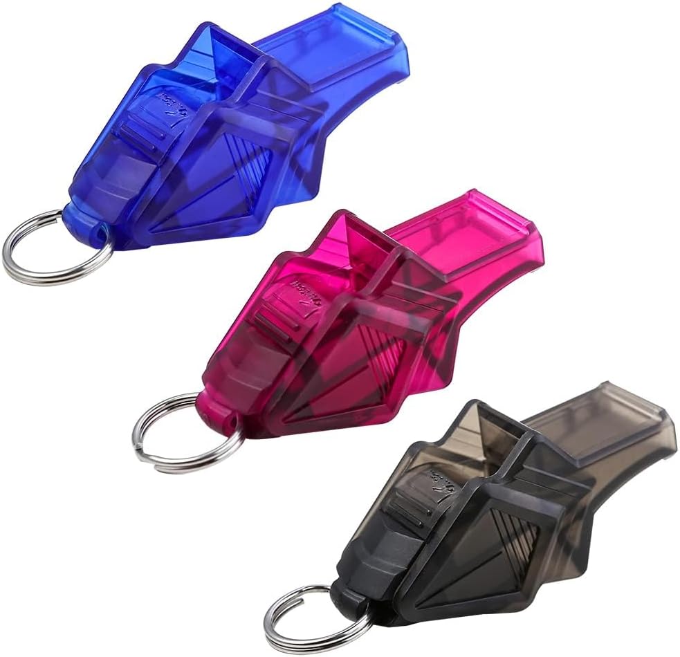 Whistle,3 Packs Pealess Plastic Basketball Whistle with Lanyard for