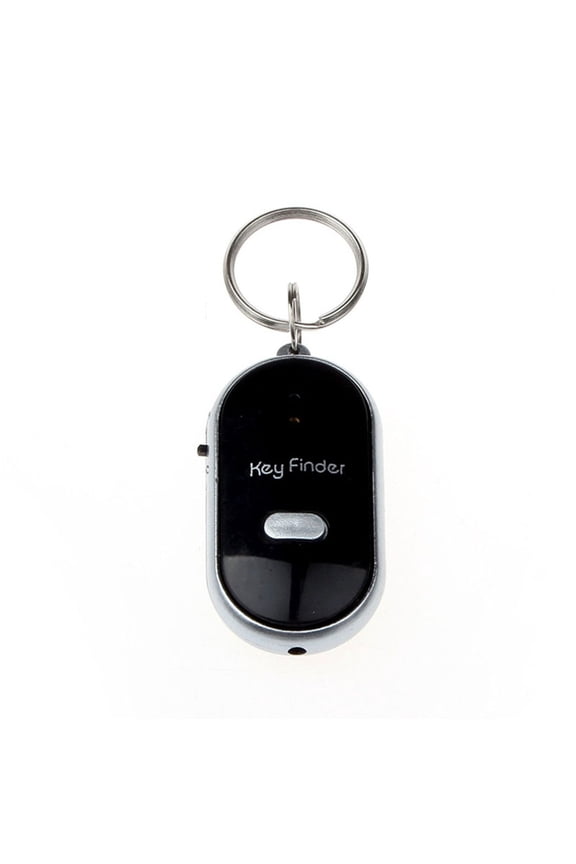Whistle Key Finder Voice Control Car Keychain Mini Key Anti-Lost Tracer Finder with LED Light Suitable for Key Wallet Cellphone(Black)