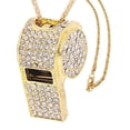 thumbnail image 1 of Whistle, Metal Crystal Rhinestone Shining Whistle with Keychain for Referees, Coaches, Teachers, 1 of 4