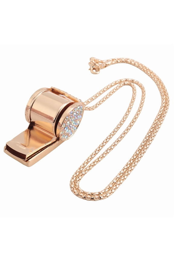 Whistle, Metal Crystal Rhinestone Shining Whistle with Keychain for Referees, Coaches, Teachers