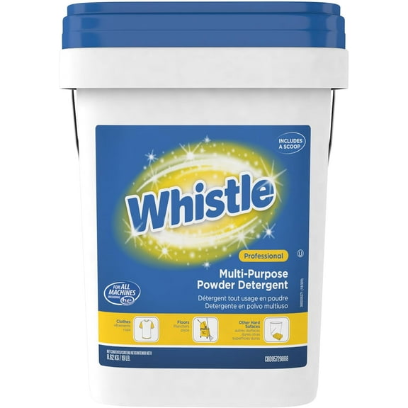Whistle Multi-Purpose Powder Bulk Laundry Detergent (HE), Fresh Citrus Scent, 19 lb. Pail (CBD95729888)