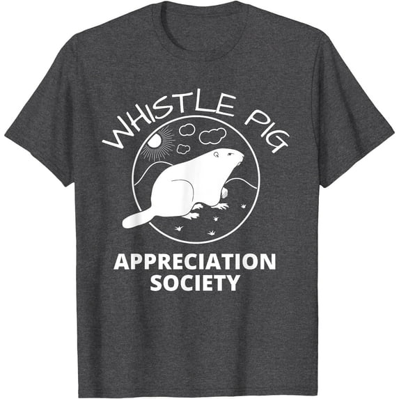 Whistle Pig Appreciation Society Groundhog Softstyle Unisex T-Shirt,Dark Heather Grey Color,Size 3XL