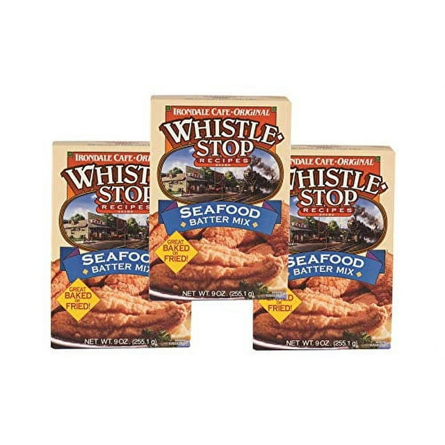 Whistle Stop Cafe Recipes Batter Mix for Seafood, Baked or Fried, 3