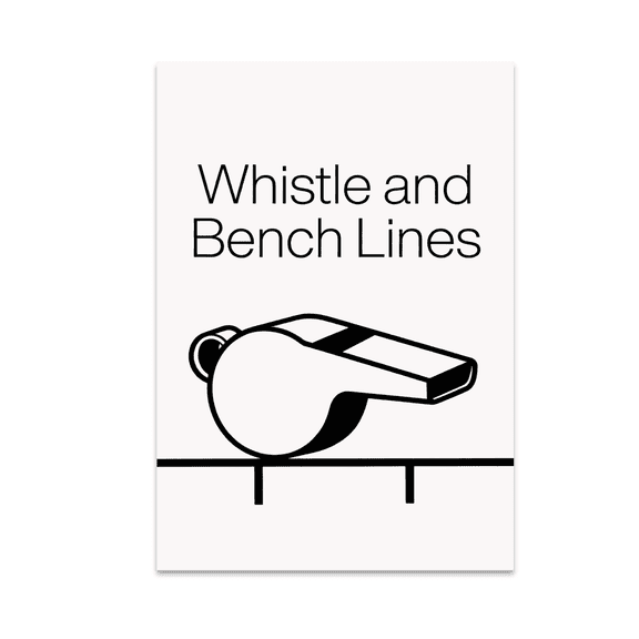 Whistle and Bench Lines Minimal Recess Wall Art - Modern Decor - 13x19 Poster Print