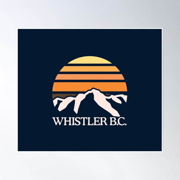Whistler Bc | Mountain Sun Poster Wall Art, Modern Wall Decor, 8x12 UNFRAMED