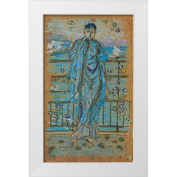 Whistler, James McNeill 10x14 White Modern Wood Framed Museum Art Print Titled - Morning Glories 1865