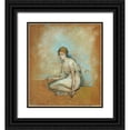 thumbnail image 1 of Whistler, James McNeill 12x13 Black Ornate Wood Framed with Double Matting Museum Art Print Titled - A Seated Figure 1870, 1 of 4