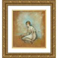 thumbnail image 1 of Whistler, James McNeill 15x16 Gold Ornate Wood Framed with Double Matting Museum Art Print Titled - A Seated Figure 1870, 1 of 4