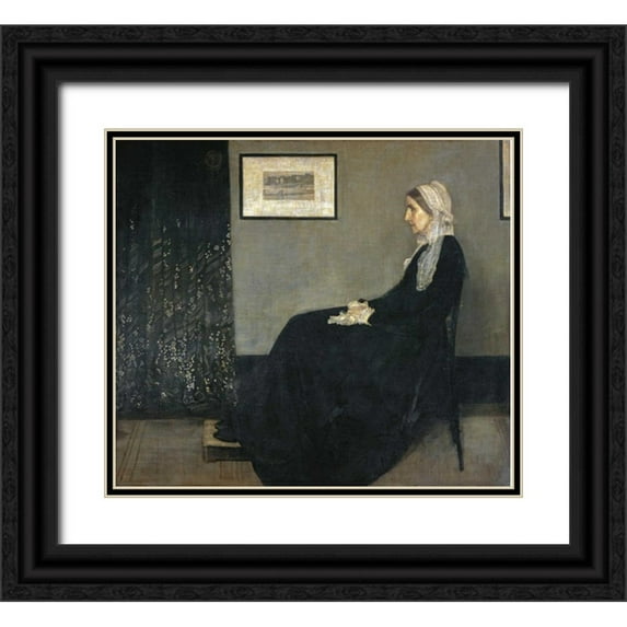 Whistler, James McNeill 17x15 Black Ornate Wood Framed with Double Matting Museum Art Print Titled - Portrait of The Artists Mother - Arrangement In Gray and Black No.1