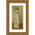 thumbnail image 1 of Whistler, James McNeill 17x32 Gold Ornate Wood Framed with Double Matting Museum Art Print Titled - Nocturne in Pink and Gray, Portrait of Lady Meux, 1 of 4