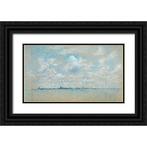 Whistler, James McNeill 24x15 Black Ornate Wood Framed with Double Matting Museum Art Print Titled - Clouds And Sky Venice 1879