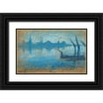 thumbnail image 1 of Whistler, James McNeill 24x17 Black Ornate Wood Framed with Double Matting Museum Art Print Titled - The Thames 1871, 1 of 4