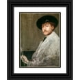 thumbnail image 1 of Whistler, James McNeill 25x32 Black Ornate Wood Framed with Double Matting Museum Art Print Titled - Self Portrait, 1 of 4