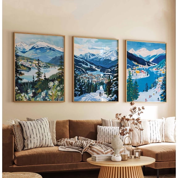 Whistler Posters Whistler Canada Prints Whistler Travel Poster Set British Columbia Wall Art Decor Mountain Ski Print Set Set 3