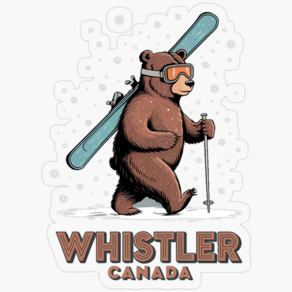 2 X 10cm Whistler Canada Ski Snowboard Vinyl Stickers – Glossy 100 Micron, Perfect For Laptops, Cars & Fridges