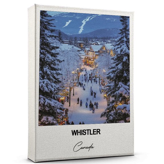 Whistler Travel Scenic Canvas Wall Art -Canada Canvas Nature-Inspired Print for Bedroom, Living Room, or Office Travel Gift