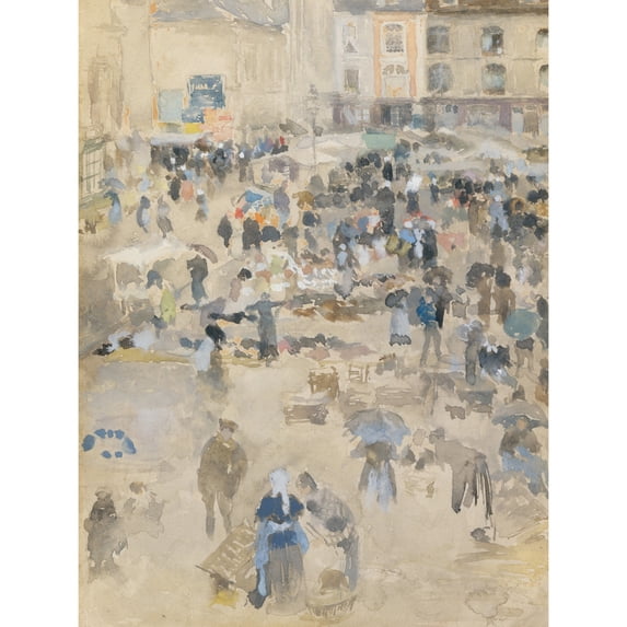 Whistler Variations Violet Grey Market Place Dieppe Painting Extra Large XL Wall Art Poster Print