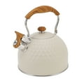 Whistling Kettle 2.5L Stainless Steel Efficient Uniform Heating Stovetop Whistling Tea Pot with