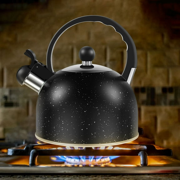 Whistling Kettle with Ergonomic Handle 2L Stove Top Kettle Stainless Steel Stove Top Tea Kettle Rapid Boiling Stove Top Tea Pots Tea Pot Kettle Whistling Teapots for Gas Stove Induction Cooker