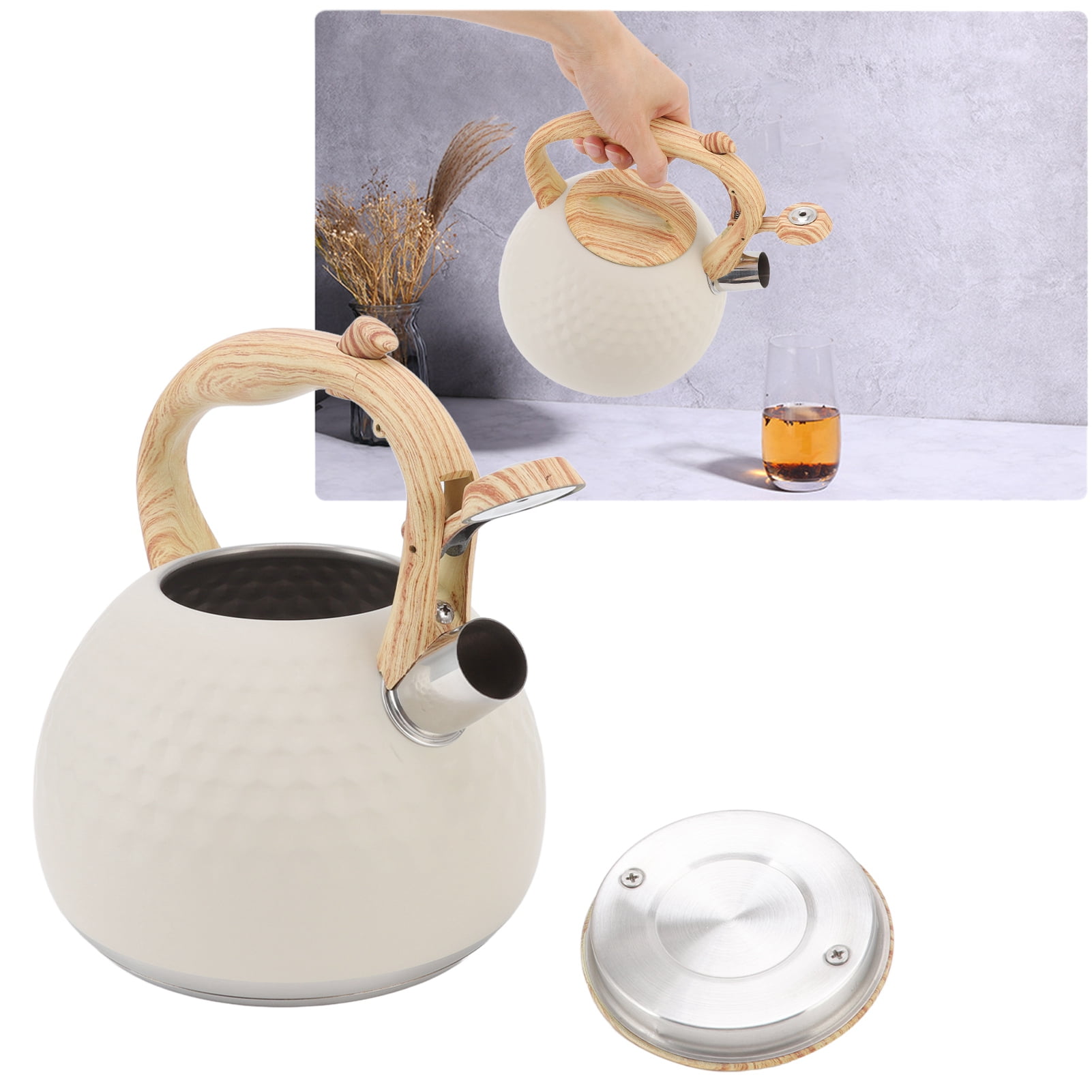 Whistling Tea Kettle, 3 Liter Food Grade Stainless Steel Teapot For Stovetops, Stovetops Tea Pot