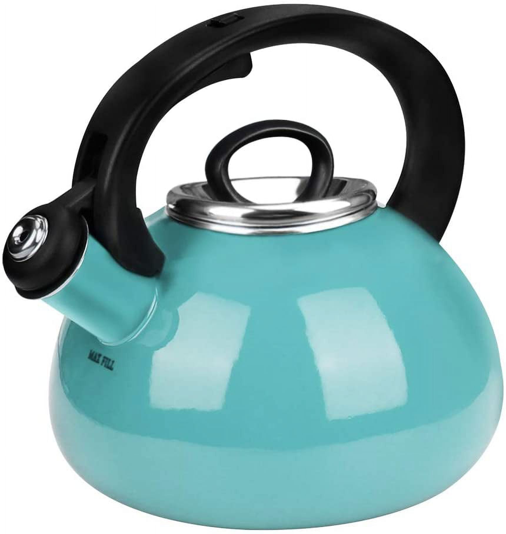 Whistling Tea Kettles for Stovetop Induction, Enameled Interior