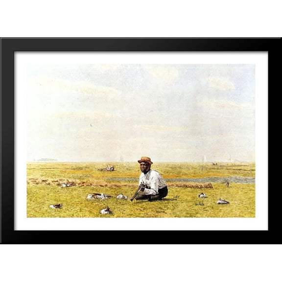 Whistling for Plover 40x28 Large Black Wood Framed Print Art by Thomas Eakins